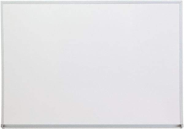 UNIVERSAL - 36" High x 48" Wide Melamine Dry Erase Board with 3/4" Rail - Aluminum, 5/8" Deep - Industrial Tool & Supply