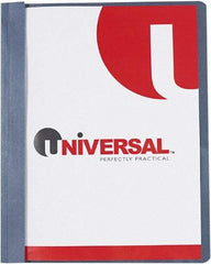 UNIVERSAL - 8-1/2" Long x 8-1/2 to 11" Wide Plastic Clip Style Report Cover - Clear & Dark Blue - Industrial Tool & Supply