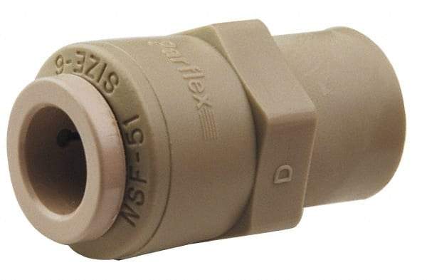 Parker - 5/16" Outside Diam, 3/8 NPTF, Acetal Push-to-Connect Tube Female Connector - 300 Max psi, Tan - Industrial Tool & Supply