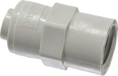 Parker - 1/4" Outside Diam, 1/4 NPTF, Acetal Push-to-Connect Tube Female Connector - 300 Max psi, Tan - Industrial Tool & Supply