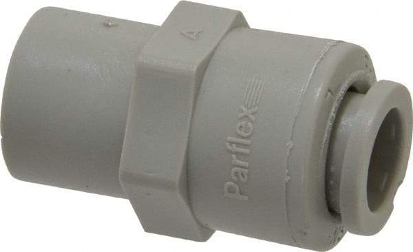 Parker - 3/8" Outside Diam, 1/4 NPTF, Acetal Push-to-Connect Tube Female Connector - 300 Max psi, Tan - Industrial Tool & Supply