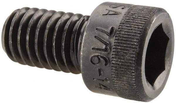 Holo-Krome - 7/16-14 UNC Hex Socket Drive, Socket Cap Screw - Alloy Steel, Black Oxide Finish, Fully Threaded, 3/4" Length Under Head - Industrial Tool & Supply