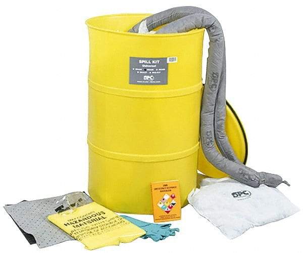 Brady SPC Sorbents - 38 Gal Capacity Universal Spill Kit - 55 Gal Drum - Industrial Tool & Supply