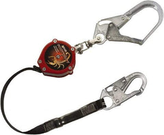 Miller - 9' Long, 310 Lb Capacity, Vectran/Polyester Fall Limiter - Steel Locking Rebar Hook Connector, Swivel Shackle Connector, Black - Industrial Tool & Supply