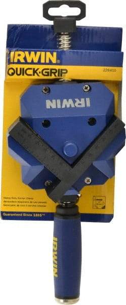 Irwin - Fixed Angle, 2 Axes, 2-3/8" Jaw Height, 3" Max Capacity, Angle & Corner Clamp - 90° Clamping Angle, 3" Throat Depth - Industrial Tool & Supply