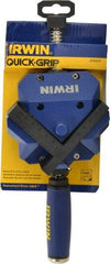 Irwin - Fixed Angle, 2 Axes, 2-3/8" Jaw Height, 3" Max Capacity, Angle & Corner Clamp - 90° Clamping Angle, 3" Throat Depth - Industrial Tool & Supply