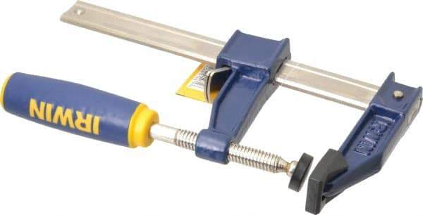 Irwin - 6" Capacity, 3-1/8" Throat Depth Bar Clamp - 1,000 Lb Clamping Pressure, 6" OAL - Industrial Tool & Supply