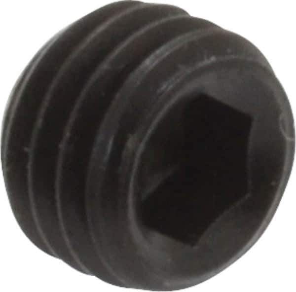 Holo-Krome - 1/4-28 UNF, 3/16" OAL, Cup Point Set Screw - Grade 8 Alloy Steel, 1/8" Key - Industrial Tool & Supply