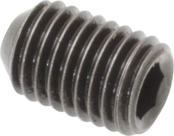 Holo-Krome - 1/4-28 UNF, 3/8" OAL, Cup Point Set Screw - Grade 8 Alloy Steel, 1/8" Key - Industrial Tool & Supply