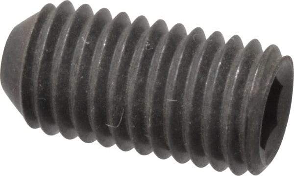 Holo-Krome - 1/4-28 UNF, 1/2" OAL, Cup Point Set Screw - Grade 8 Alloy Steel, 1/8" Key - Industrial Tool & Supply