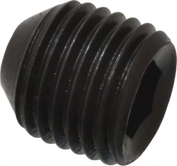 Holo-Krome - 3/8-24 UNF, 3/8" OAL, Cup Point Set Screw - Grade 8 Alloy Steel, 3/16" Key - Industrial Tool & Supply