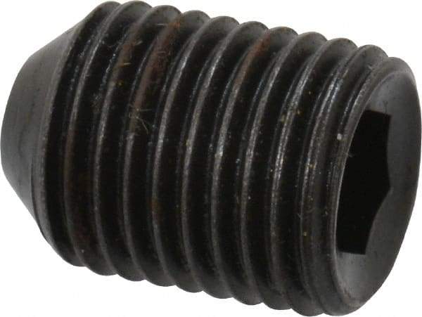 Holo-Krome - 3/8-24 UNF, 1/2" OAL, Cup Point Set Screw - Grade 8 Alloy Steel, 3/16" Key - Industrial Tool & Supply