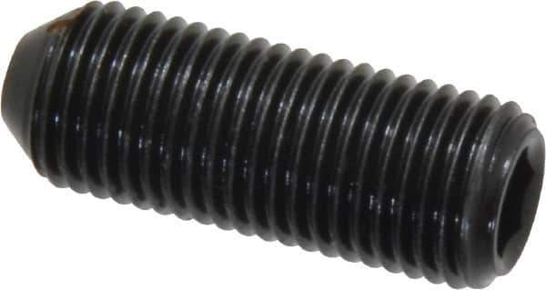 Holo-Krome - 3/8-24 UNF, 1" OAL, Cup Point Set Screw - Grade 8 Alloy Steel, 3/16" Key - Industrial Tool & Supply