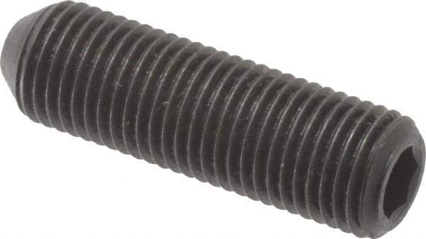 Holo-Krome - 3/8-24 UNF, 1-1/4" OAL, Cup Point Set Screw - Grade 8 Alloy Steel, 3/16" Key - Industrial Tool & Supply