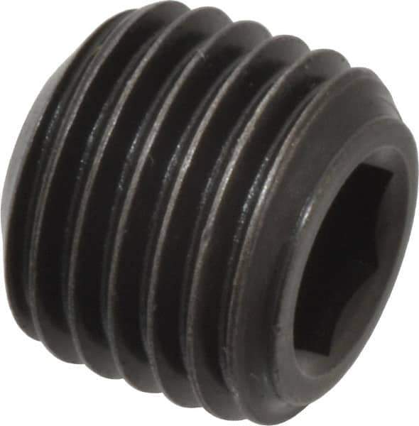 Holo-Krome - 7/16-20 UNF, 3/8" OAL, Cup Point Set Screw - Grade 8 Alloy Steel, 7/32" Key - Industrial Tool & Supply