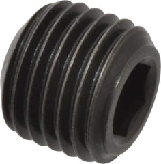 Holo-Krome - 7/16-20 UNF, 3/8" OAL, Cup Point Set Screw - Grade 8 Alloy Steel, 7/32" Key - Industrial Tool & Supply