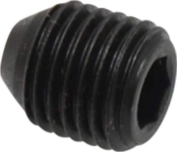 Holo-Krome - 7/16-20 UNF, 1/2" OAL, Cup Point Set Screw - Grade 8 Alloy Steel, 7/32" Key - Industrial Tool & Supply