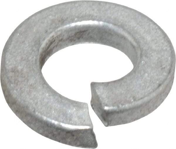 Value Collection - 1/4", 0.252" ID, 0.077" Thick Split Lock Washer - Grade 2 Spring Steel, Zinc-Plated Finish, 0.252" Min ID, 0.26" Max ID, 0.489" Max OD - Industrial Tool & Supply