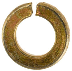 Value Collection - #2, 0.088" ID, 0.02" Thick Split Lock Washer - Grade 2 Spring Steel, Zinc Yellow Dichromate Finish, 0.088" Min ID, 0.094" Max ID, 0.172" Max OD - Industrial Tool & Supply