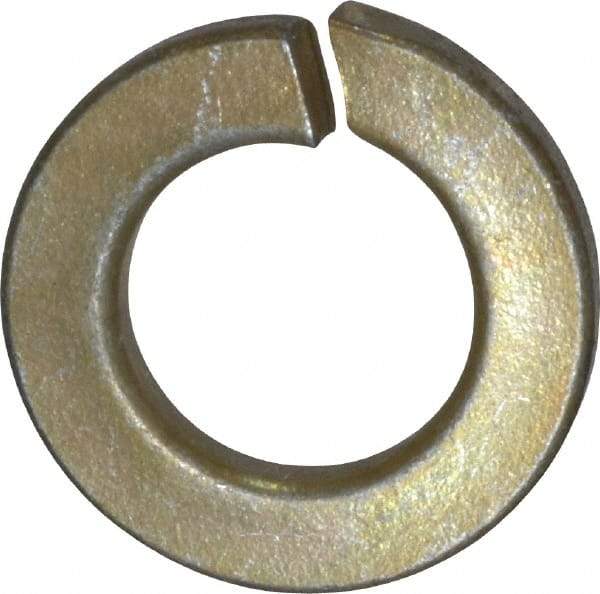 Value Collection - 7/16", 0.44" ID, 0.109" Thick Split Lock Washer - Grade 2 Spring Steel, Zinc Yellow Dichromate Finish, 0.44" Min ID, 0.45" Max ID, 0.776" Max OD - Industrial Tool & Supply