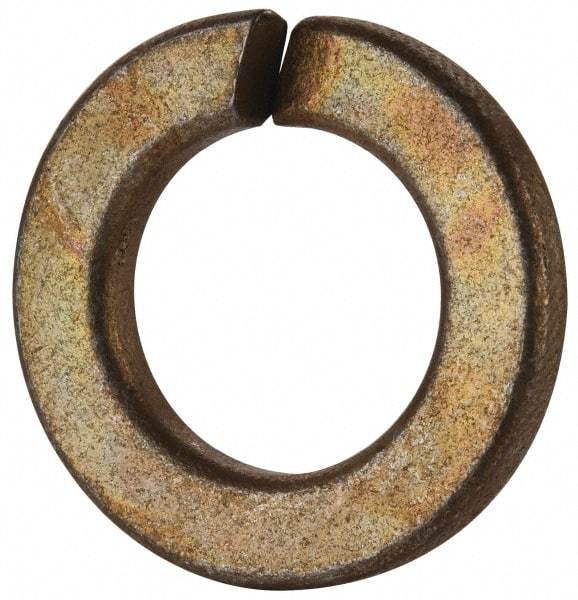 Value Collection - 9/16", 0.564" ID, 0.141" Thick Split Lock Washer - Grade 2 Spring Steel, Zinc Yellow Dichromate Finish, 0.564" Min ID, 0.574" Max ID, 0.965" Max OD - Industrial Tool & Supply
