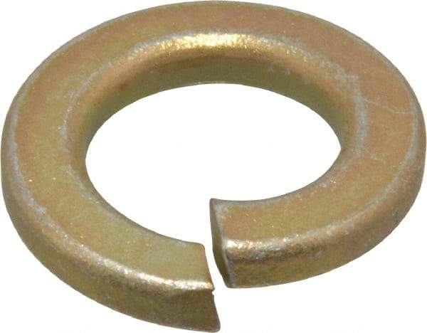 Value Collection - 5/8", 0.628" ID, 0.156" Thick Split Lock Washer - Grade 2 Spring Steel, Zinc Yellow Dichromate Finish, 0.628" Min ID, 0.641" Max ID, 1.073" Max OD - Industrial Tool & Supply