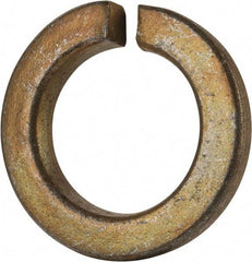 Value Collection - 1-3/8", 1.379" ID, 0.344" Thick Split Lock Washer - Grade 8 Spring Steel, Zinc Yellow Dichromate Finish, 1.379" Min ID, 1.408" Max ID, 2.219" Max OD - Industrial Tool & Supply
