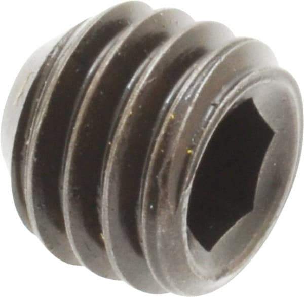 Holo-Krome - 7/16-14 UNC, 3/8" OAL, Cup Point Set Screw - Grade 8 Alloy Steel, 7/32" Key - Industrial Tool & Supply