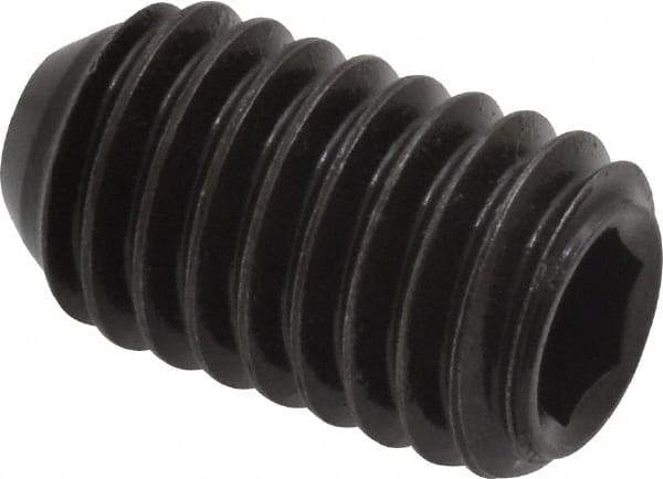 Holo-Krome - 7/16-14 UNC, 3/4" OAL, Cup Point Set Screw - Grade 8 Alloy Steel, 7/32" Key - Industrial Tool & Supply