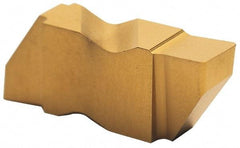 Tool-Flo - 4125FLGP Grade GP3, 3.18mm Cutting Width Carbide Grooving Insert - 6.35mm Max Depth of Cut, Right Hand, 0.005 to 0.01" Corner Radius, TiN Finish - Industrial Tool & Supply