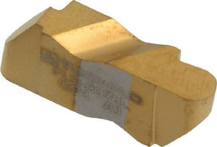 Tool-Flo - 3078FLR Grade GP3, 3.96mm Cutting Width Carbide Grooving Insert - 4.57mm Max Depth of Cut, Left Hand, 7/64" Corner Radius, TiN Finish - Industrial Tool & Supply