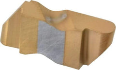Tool-Flo - 3078FLR Grade GP3, 3.96mm Cutting Width Carbide Grooving Insert - 4.57mm Max Depth of Cut, Right Hand, 7/64" Corner Radius, TiN Finish - Industrial Tool & Supply