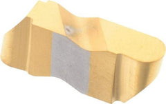 Tool-Flo - 3094FLR Grade GP3, 4.8mm Cutting Width Carbide Grooving Insert - 4.57mm Max Depth of Cut, Right Hand, 3/32" Corner Radius, TiN Finish - Industrial Tool & Supply