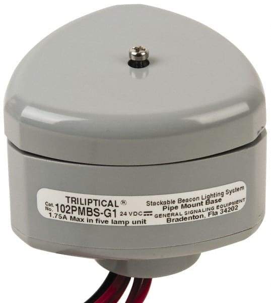 Edwards Signaling - Flashing and Steady, Stackable Tower Light Base Unit - 24 VDC, 1.75 Amp, IP54, IP65 Ingress Rating, 3R, 4X NEMA Rated, Pipe Mount - Industrial Tool & Supply