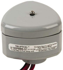 Edwards Signaling - Flashing and Steady, Stackable Tower Light Base Unit - 24 VDC, 1.75 Amp, IP54, IP65 Ingress Rating, 3R, 4X NEMA Rated, Pipe Mount - Industrial Tool & Supply