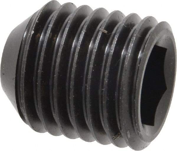 Holo-Krome - 7/8-9 UNC, 1" OAL, Cup Point Set Screw - Grade 8 Alloy Steel, 1/2" Key - Industrial Tool & Supply