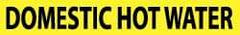 NMC - Pipe Marker with Domestic Hot Water Legend and No Graphic - 1-1/2 to 2" Pipe Outside Diam, Black on Yellow - Industrial Tool & Supply