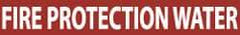 NMC - Pipe Marker with Fire Protection Water Legend and No Graphic - 2-1/2 to 6" Pipe Outside Diam, White on Red - Industrial Tool & Supply