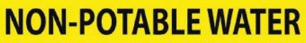 NMC - Pipe Marker with Non-Potable Water Legend and No Graphic - 1-1/2 to 2" Pipe Outside Diam, Black on Yellow - Industrial Tool & Supply