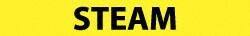 NMC - Pipe Marker with Steam Legend and No Graphic - 2-1/2 to 6" Pipe Outside Diam, Black on Yellow - Industrial Tool & Supply
