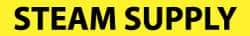 NMC - Pipe Marker with Steam Supply Legend and No Graphic - 3/4 to 1-1/4" Pipe Outside Diam, Black on Yellow - Industrial Tool & Supply