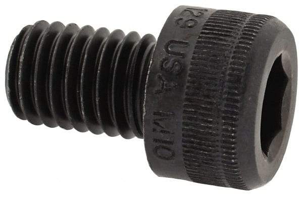Holo-Krome - M10x1.50 Metric Coarse Hex Socket Drive, Socket Cap Screw - Grade 12.9 Alloy Steel, Black Oxide Finish, Fully Threaded, 15mm Length Under Head - Industrial Tool & Supply