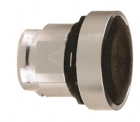 Schneider Electric - 22mm Mount Hole, Flush, Pushbutton Switch Only - Round, Black Pushbutton, Nonilluminated, Momentary (MO) - Industrial Tool & Supply