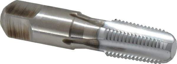 Hertel - 1/4-18 NPTF Thread, 4 Flute Standard Pipe Tap - 2-7/16" OAL, 1-1/16" Thread Length, 9/16" Shank Diam, Chrome Finish, High Speed Steel - Exact Industrial Supply