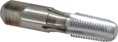 Hertel - 1/4-18 NPTF Thread, 4 Flute Standard Pipe Tap - 2-7/16" OAL, 1-1/16" Thread Length, 9/16" Shank Diam, Chrome Finish, High Speed Steel - Exact Industrial Supply