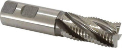 Accupro - 1" Diam, Coarse Pitch, 2" LOC, 5 Flute Powdered Metal Corner Chamfer Roughing End Mill - Uncoated, 4-1/2" OAL, 1" Shank Diam, Single End, Centercutting, 30° Helix - Industrial Tool & Supply
