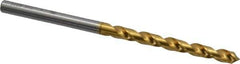 OSG - 4.0005mm 130° Vanadium High Speed Steel Jobber Drill - TiN Finish, Right Hand Cut, Spiral Flute, Straight Shank, 75mm OAL, Standard Point - Industrial Tool & Supply
