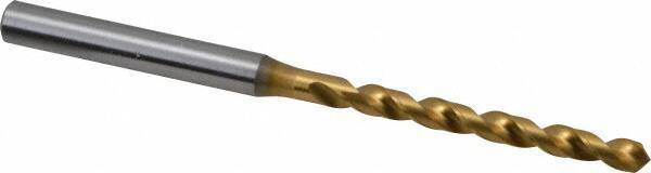 OSG - 4.30022mm 120° Vanadium High Speed Steel Jobber Drill - TiN Finish, Right Hand Cut, Spiral Flute, Straight Shank, 91mm OAL, Standard Point - Industrial Tool & Supply