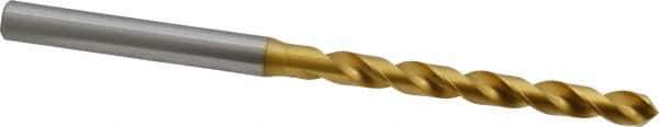 OSG - 5.00126mm 120° Vanadium High Speed Steel Jobber Drill - TiN Finish, Right Hand Cut, Spiral Flute, Straight Shank, 96mm OAL, Standard Point - Industrial Tool & Supply