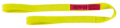 Lift-All - 8' Long x 3" Wide, 4,800 Lb Vertical Capacity, 1 Ply, Nylon Web Sling - 3,800 Lb Choker Capacity, Yellow - Industrial Tool & Supply